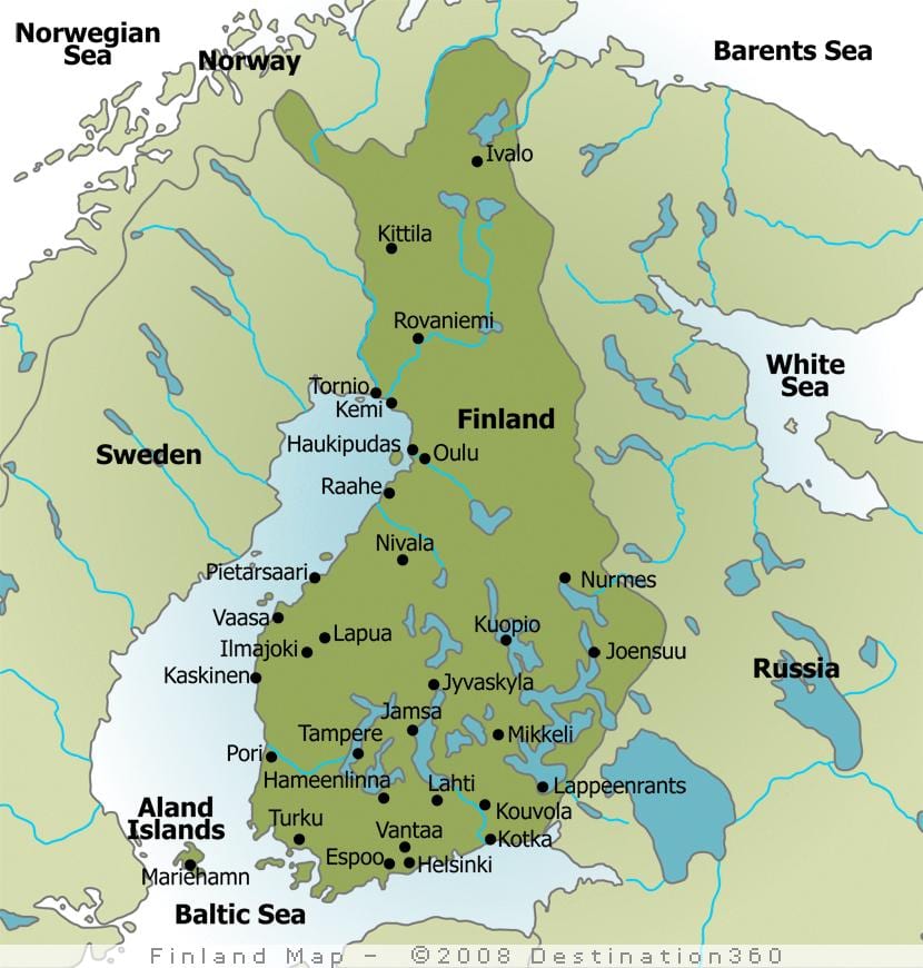 Mapa kemp Finsko