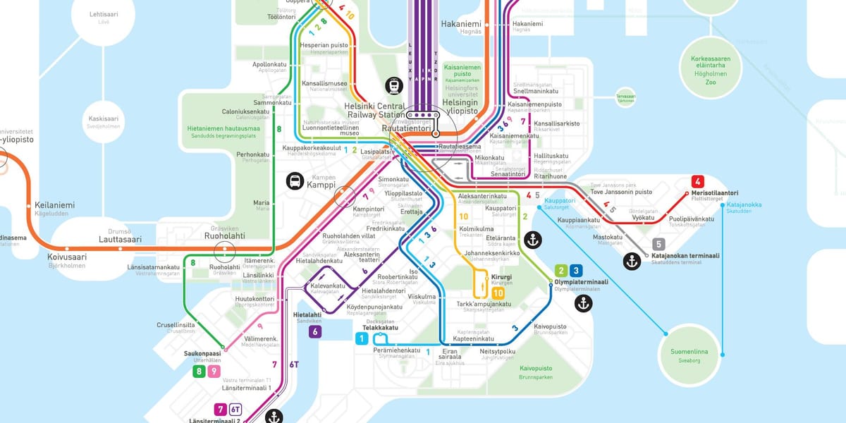 Mapa Finska metro