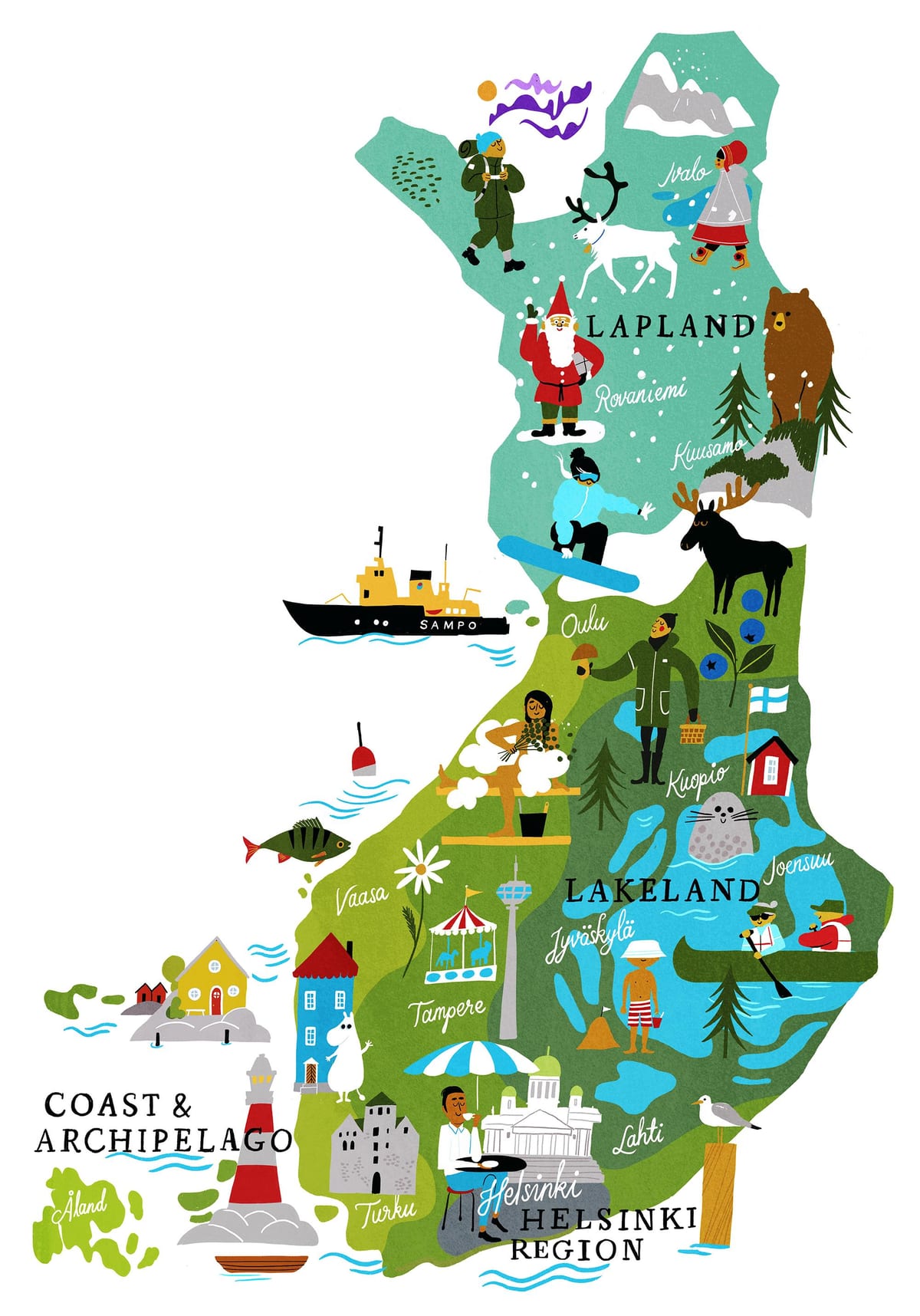 Finsko cestovní mapa