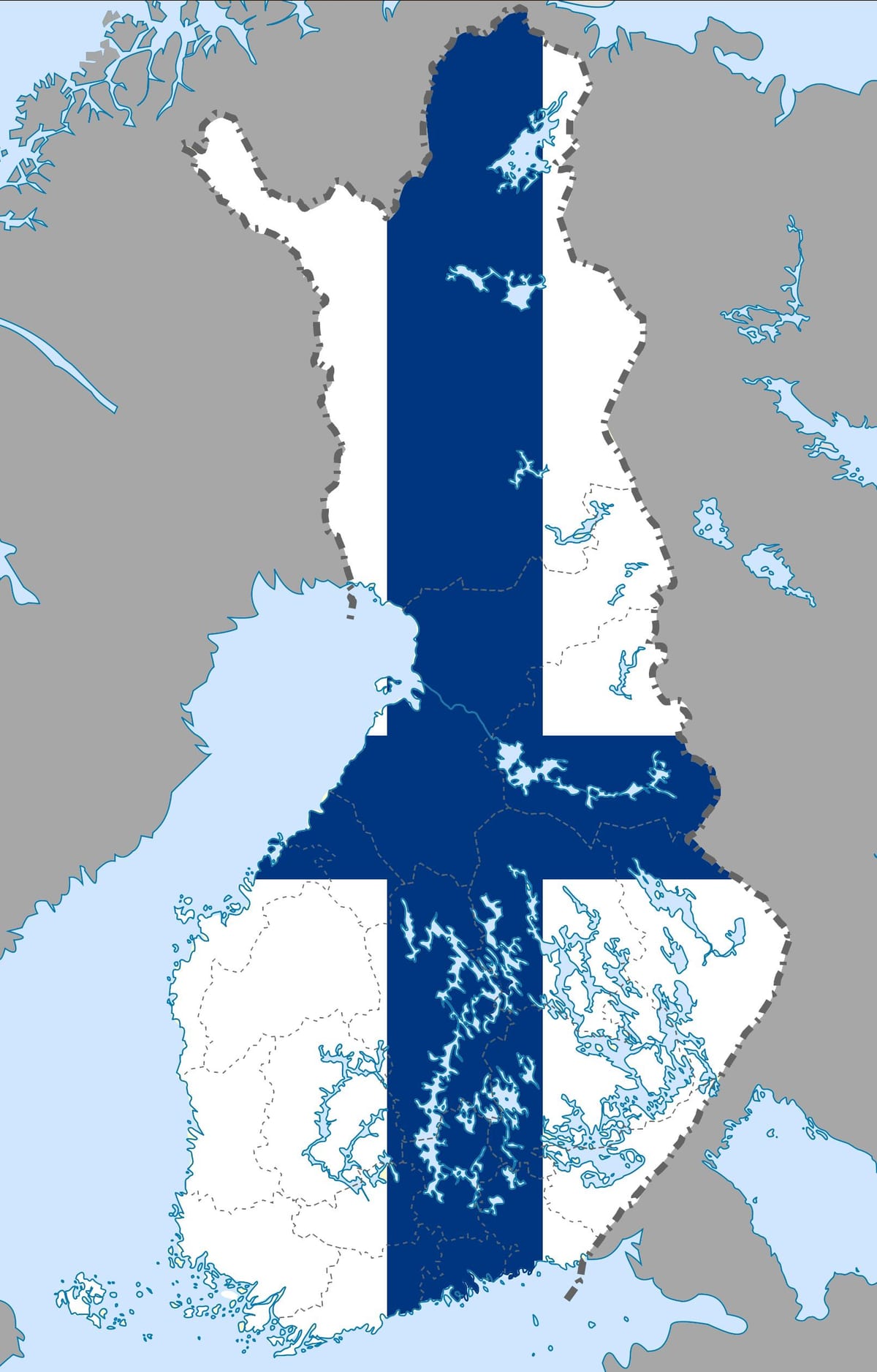 Finsko mapa vlajky