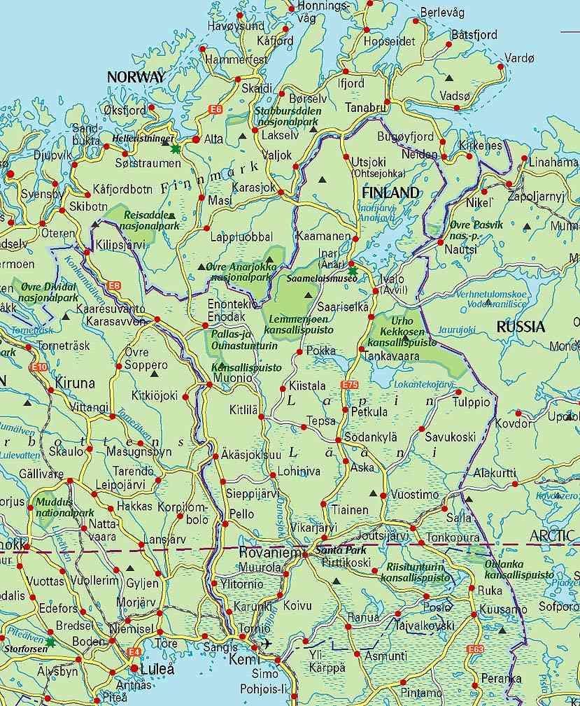 mapa Finska a laponska