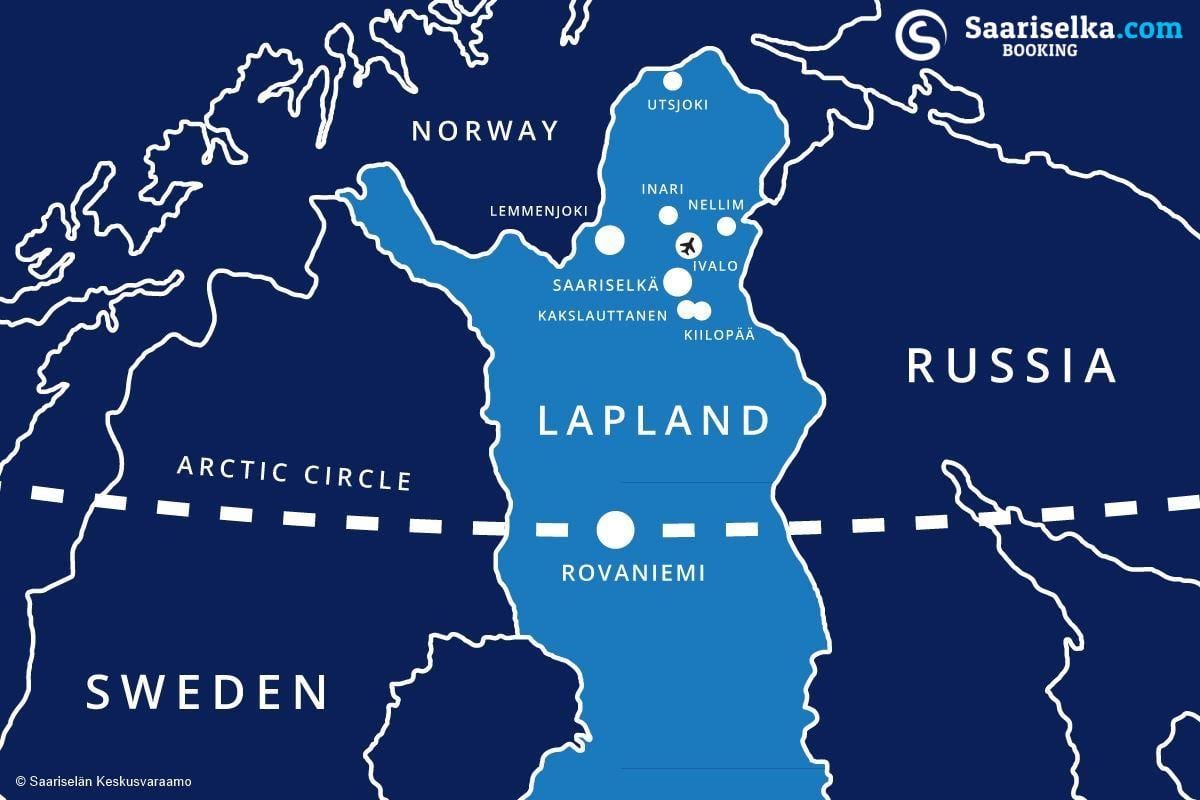 mapa saariselka, Finsko