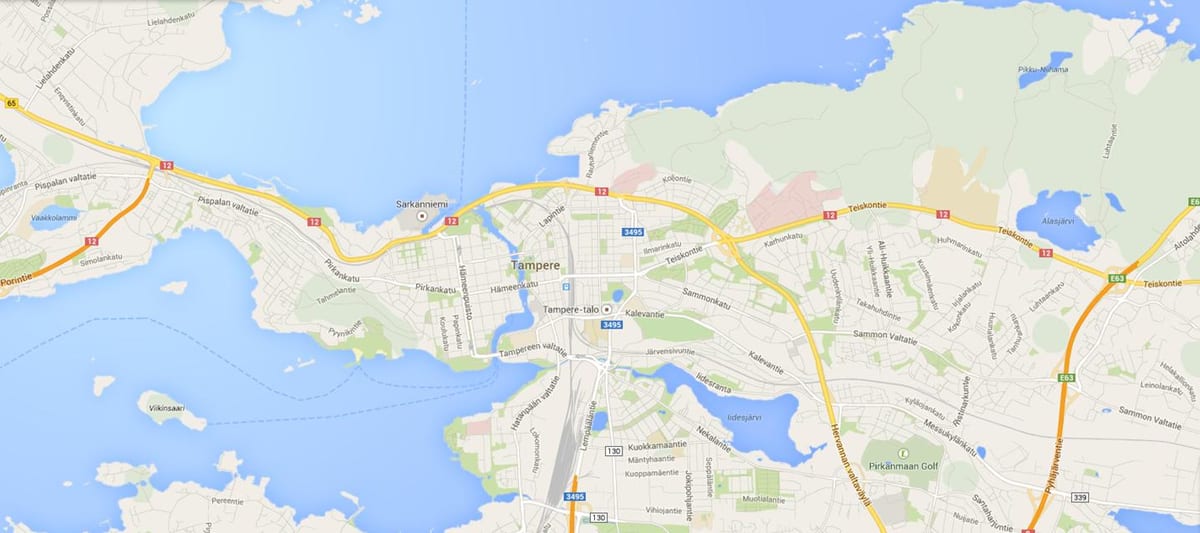 Mapa tampere, Finsko
