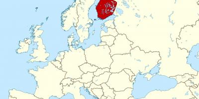 Mapa světa ukazuje, Finsko