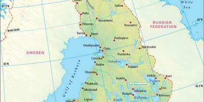 Mapa Finska geografie