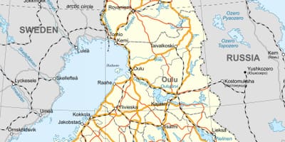 Mapa Finska politické