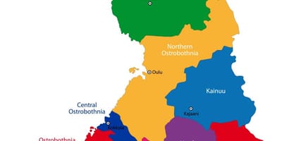 Finsko provincií mapě
