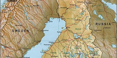 Mapa Finska topografické