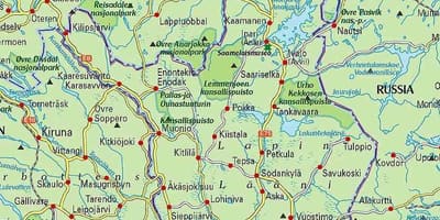Mapa Finska a laponska